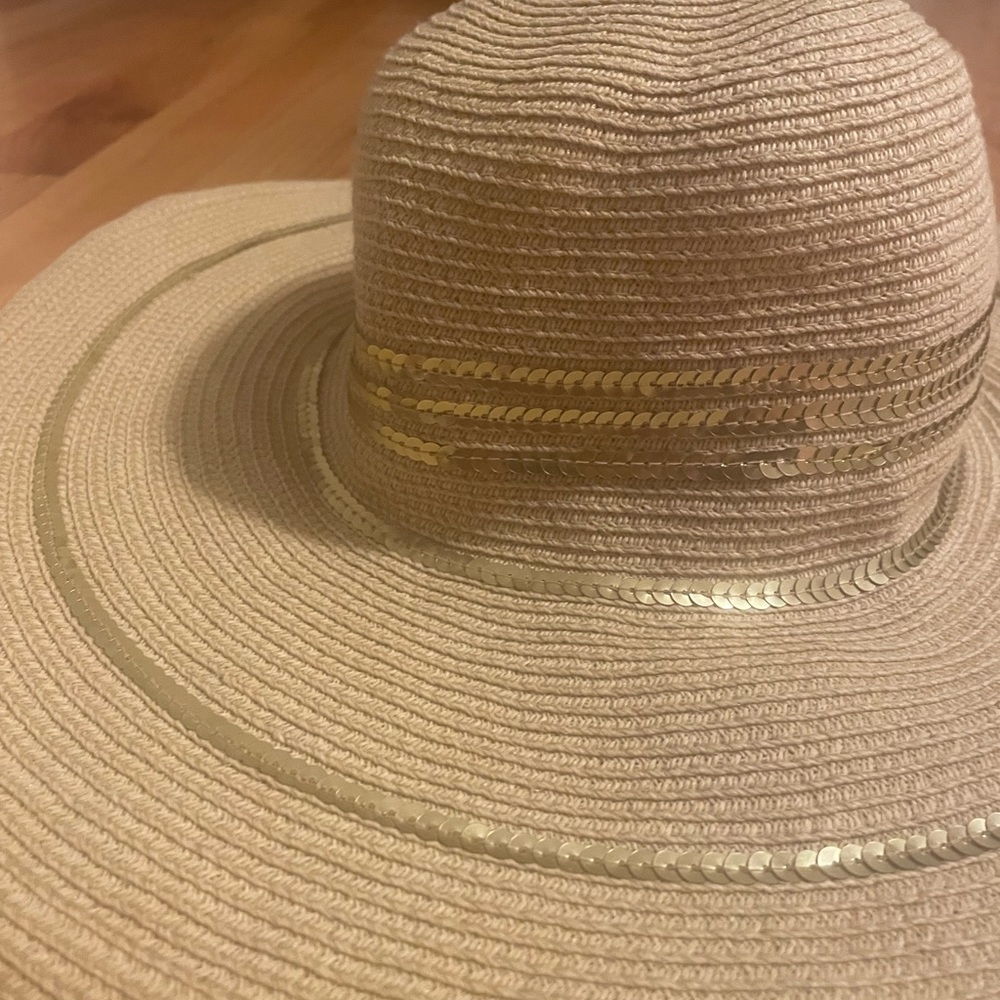 J. Crew Sun Hat with Gold Sequin Embellishments - Picture 3 of 6